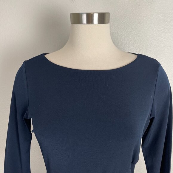 Velvet by Graham & Spencer Womens Medium Navy Stretch Dress 3/4 Sleeve - Picture 2 of 9